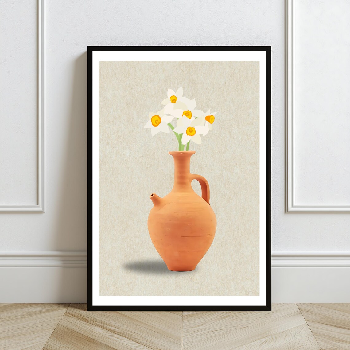 Lebanese Floral Art Vase, Rustic Botanical Art Print - Image 2