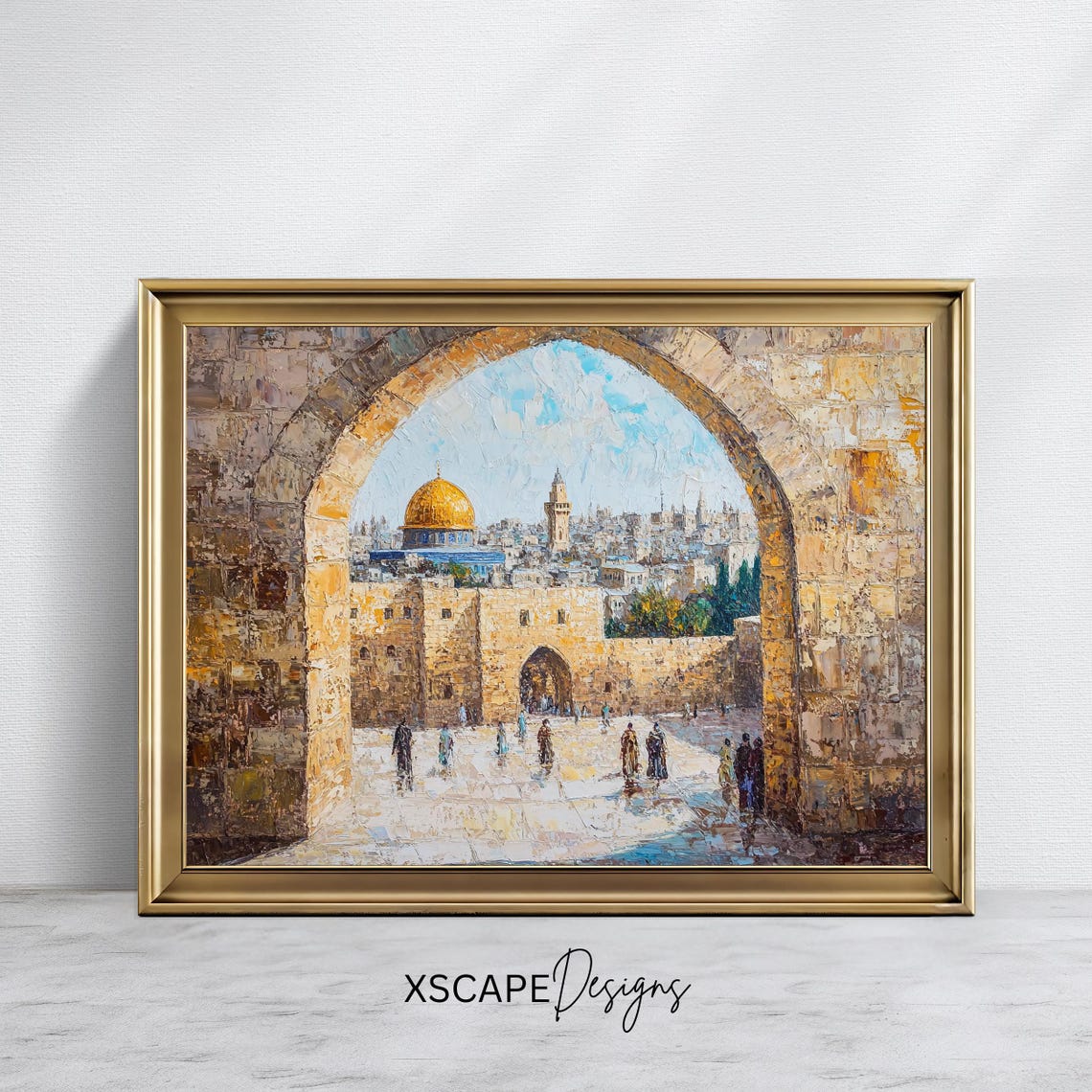 Dome Of The Rock Stone Arch View Jerusalem Old City Golden Dome Poster