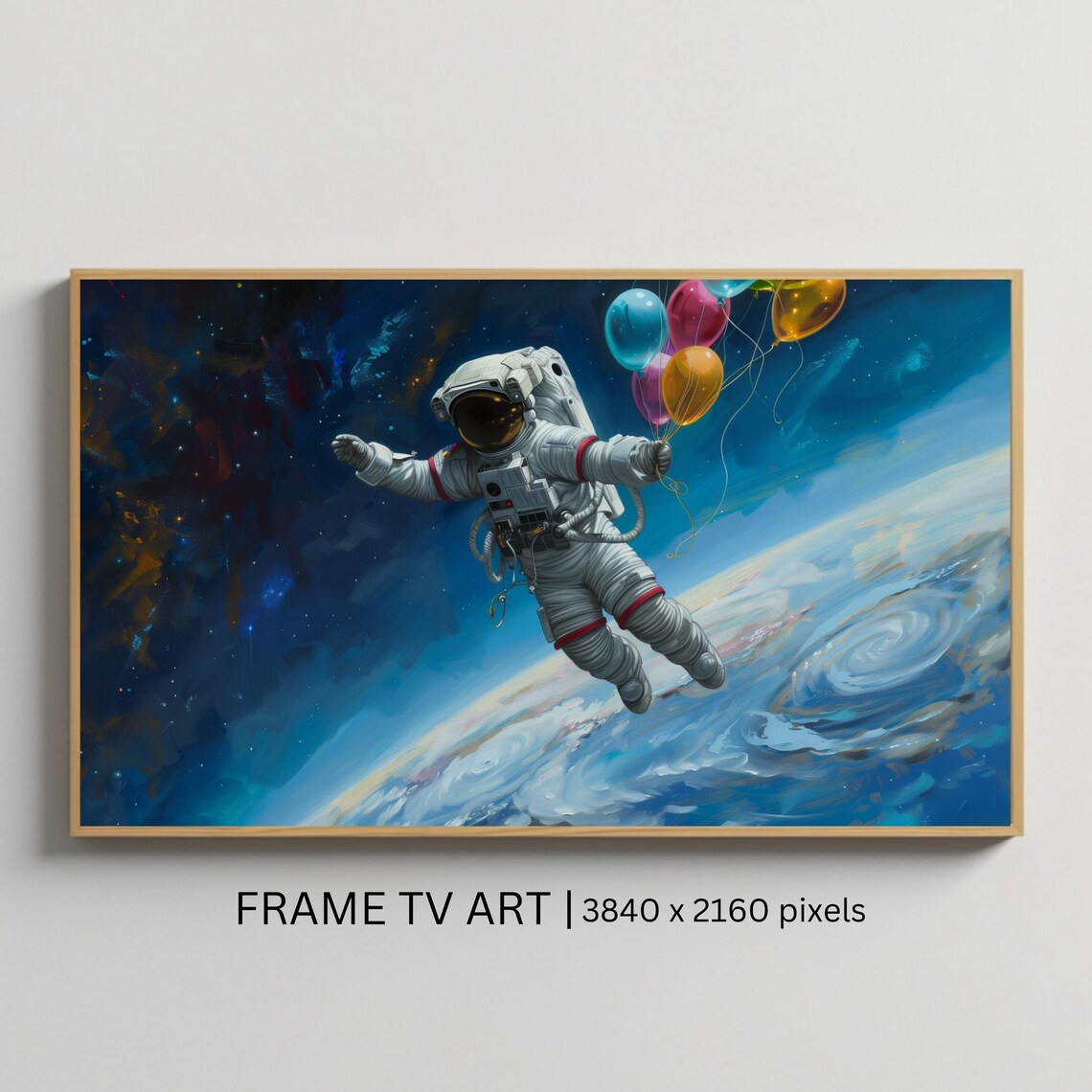 Astronaut Whimsical Space Art for Frame TV