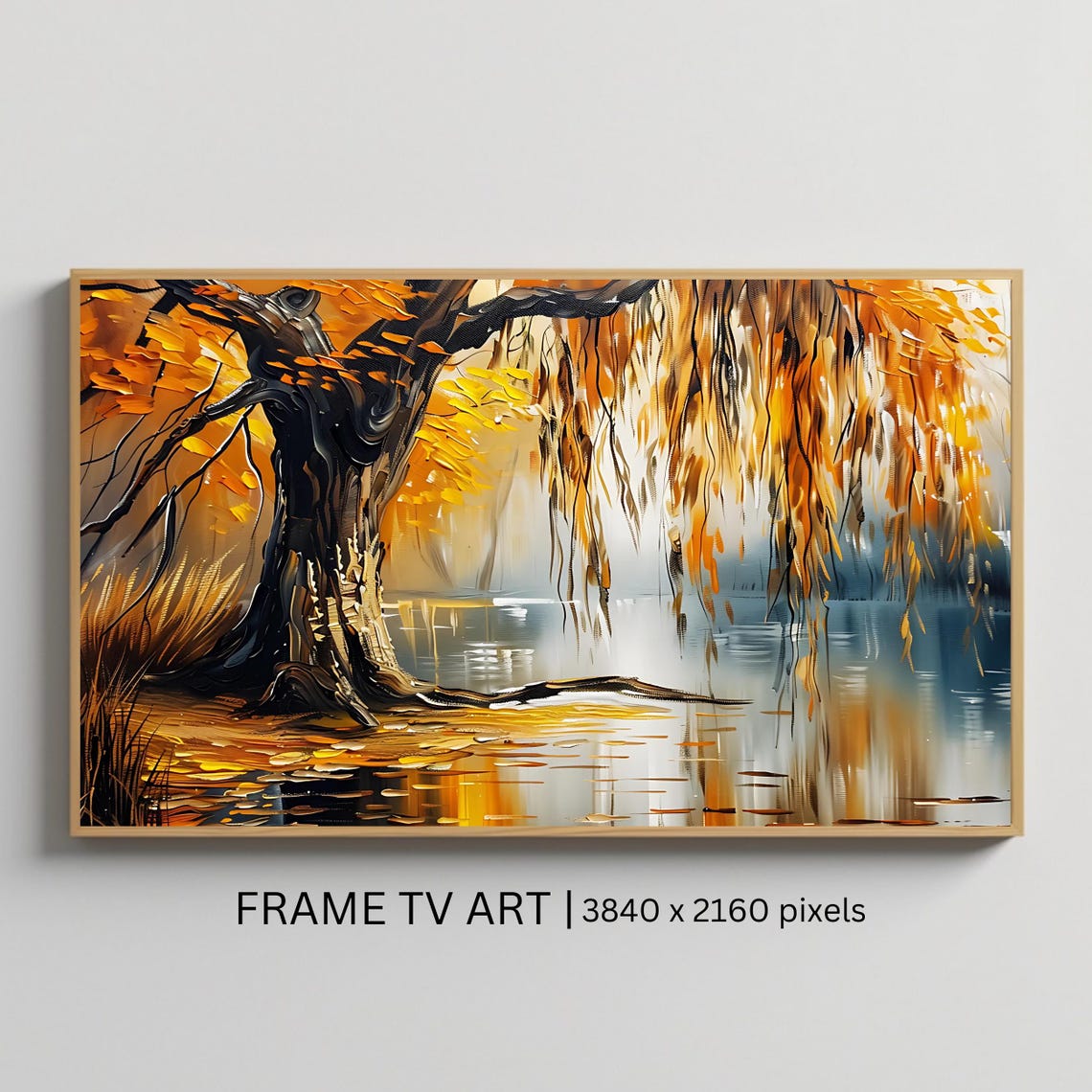 Autumn Willow Tree Art, Fall Forest