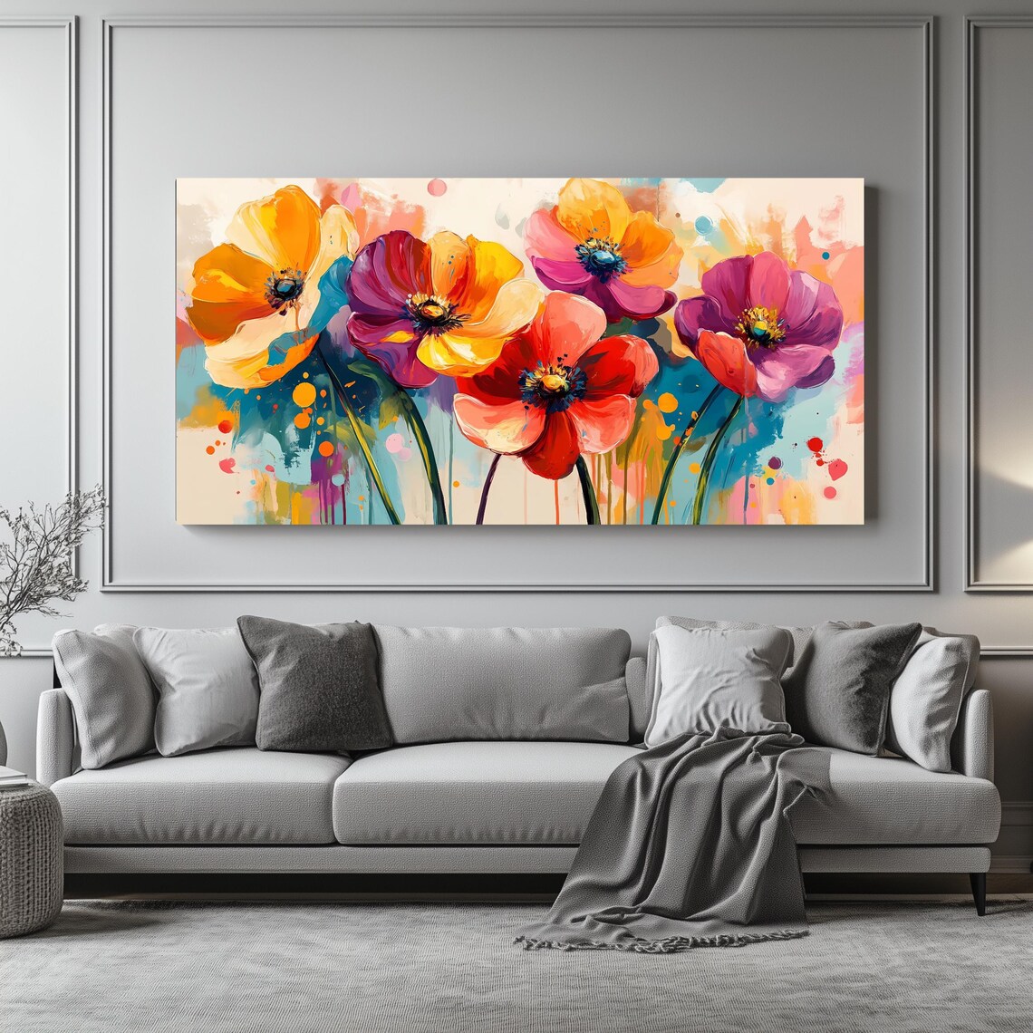 Vibrant Poppy Flowers, Bold Floral Wall Art Print - Image 4