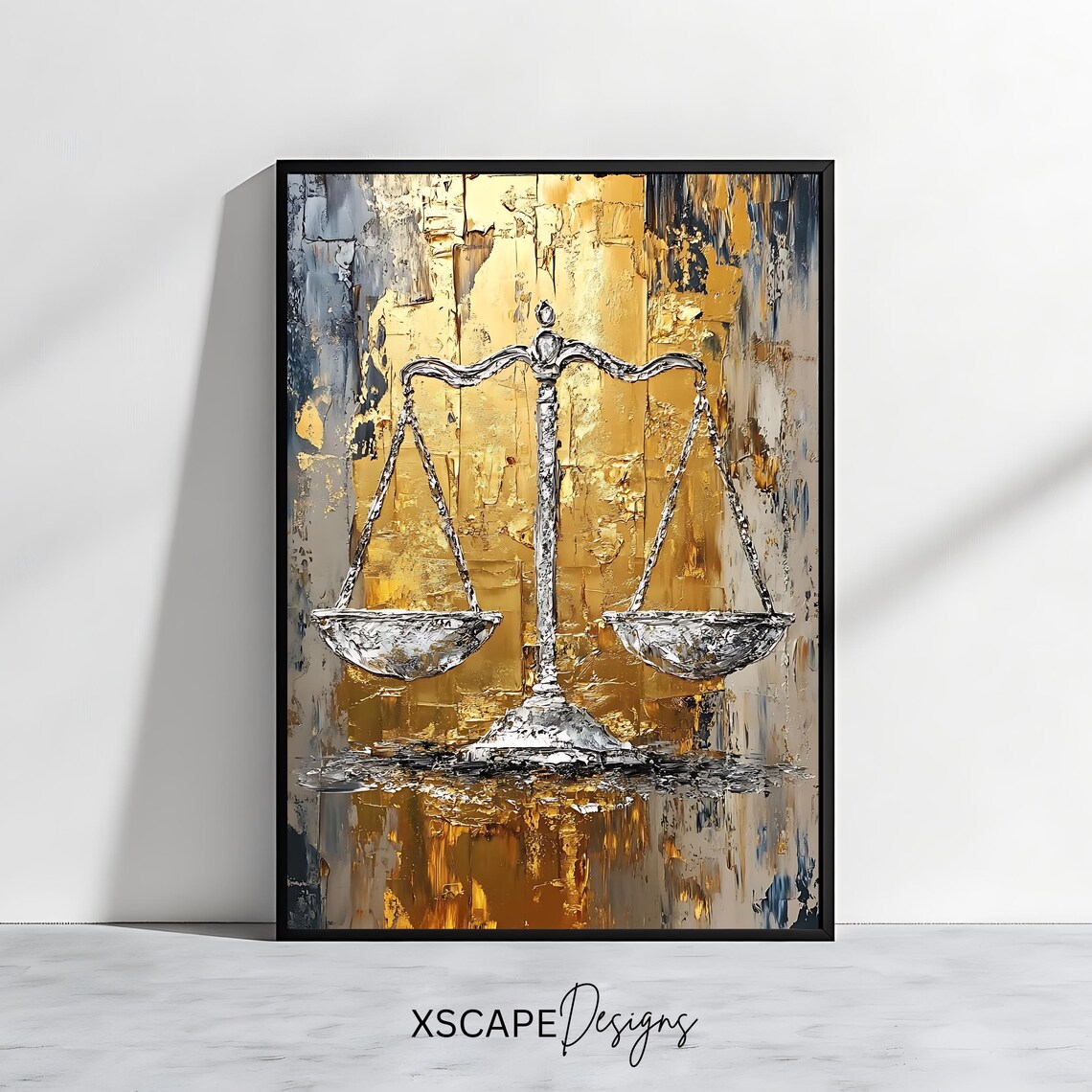 Scales Of Justice Abstract Art Print, Legal Poster
