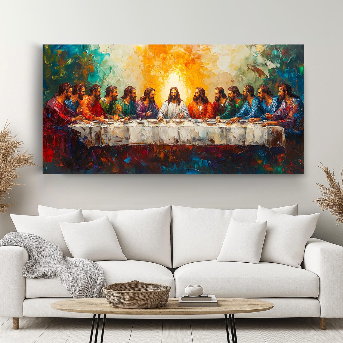 The Last Supper Vibrant Impasto Painting Jesus Apostles Biblical Art Poster - Image 4