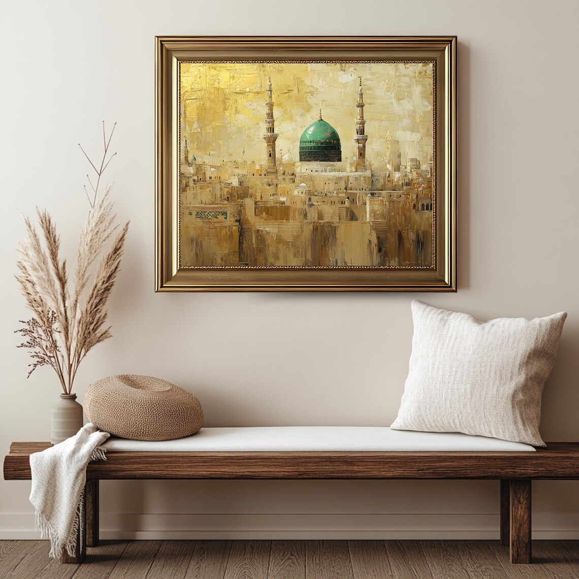 Masjid Nabawi Green Dome Medina Golden City Islamic Mosque Poster - Image 2