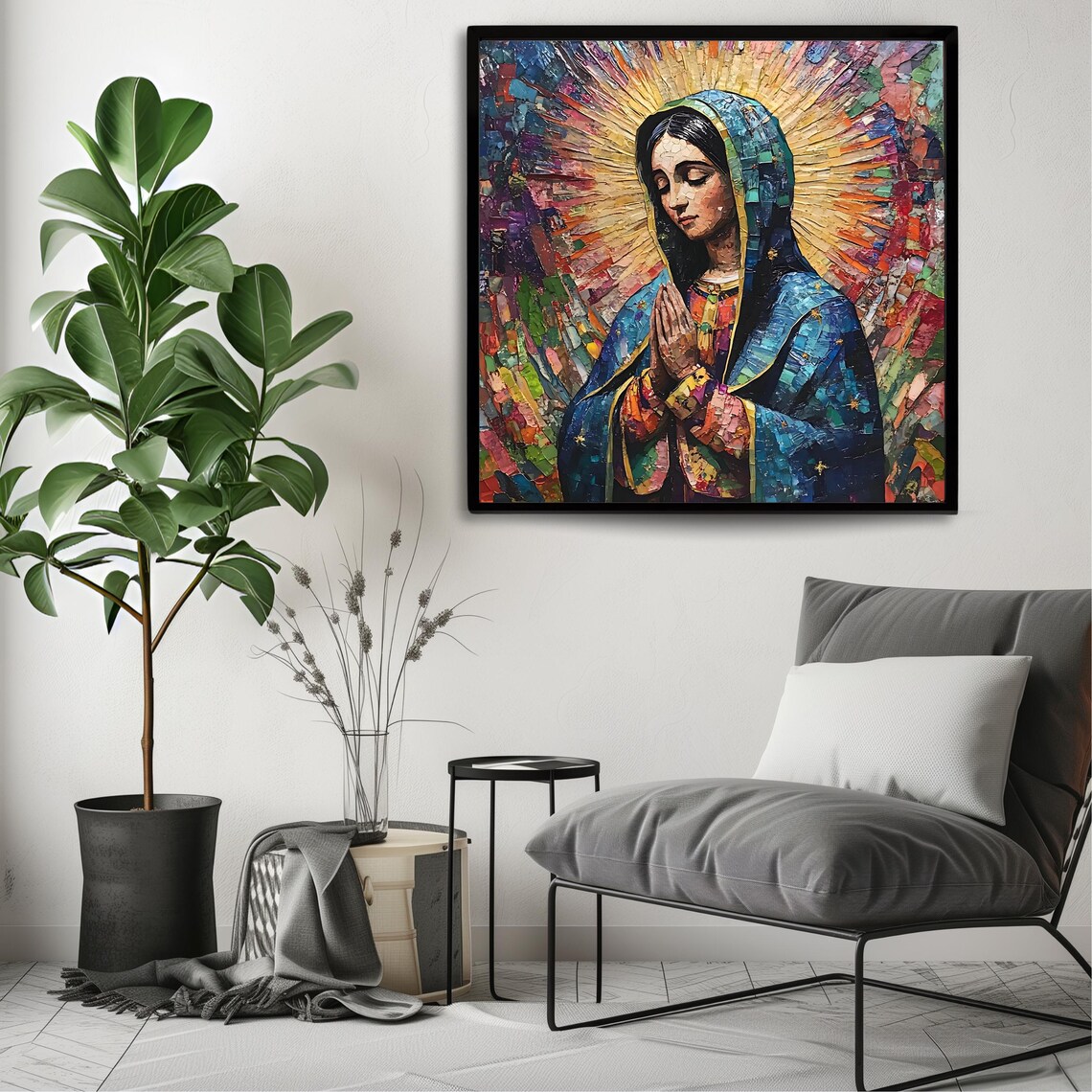 Our Lady Of Guadalupe Mosaic Art Print, Catholic - Image 3