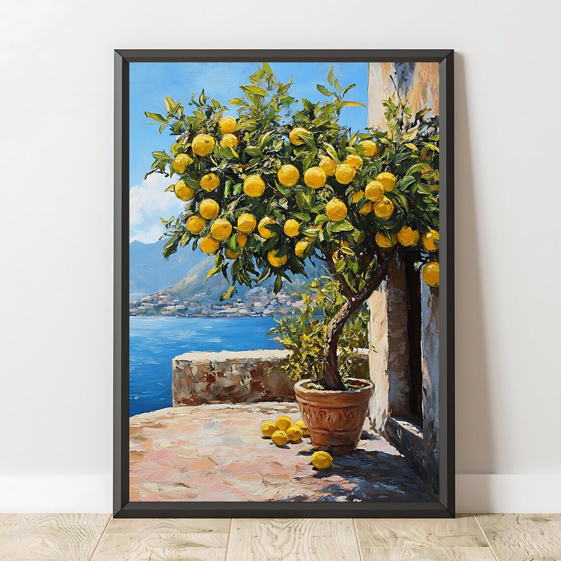 Lemon Tree, Mediterranean Coastal Landscape Art Print - Image 3