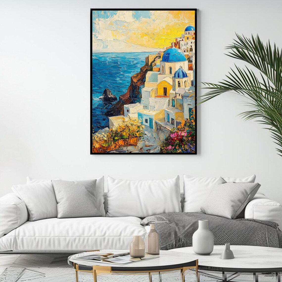 Santorini Oia Blue Domes Sunset Caldera Sea Cliffside Travel Poster - Image 4