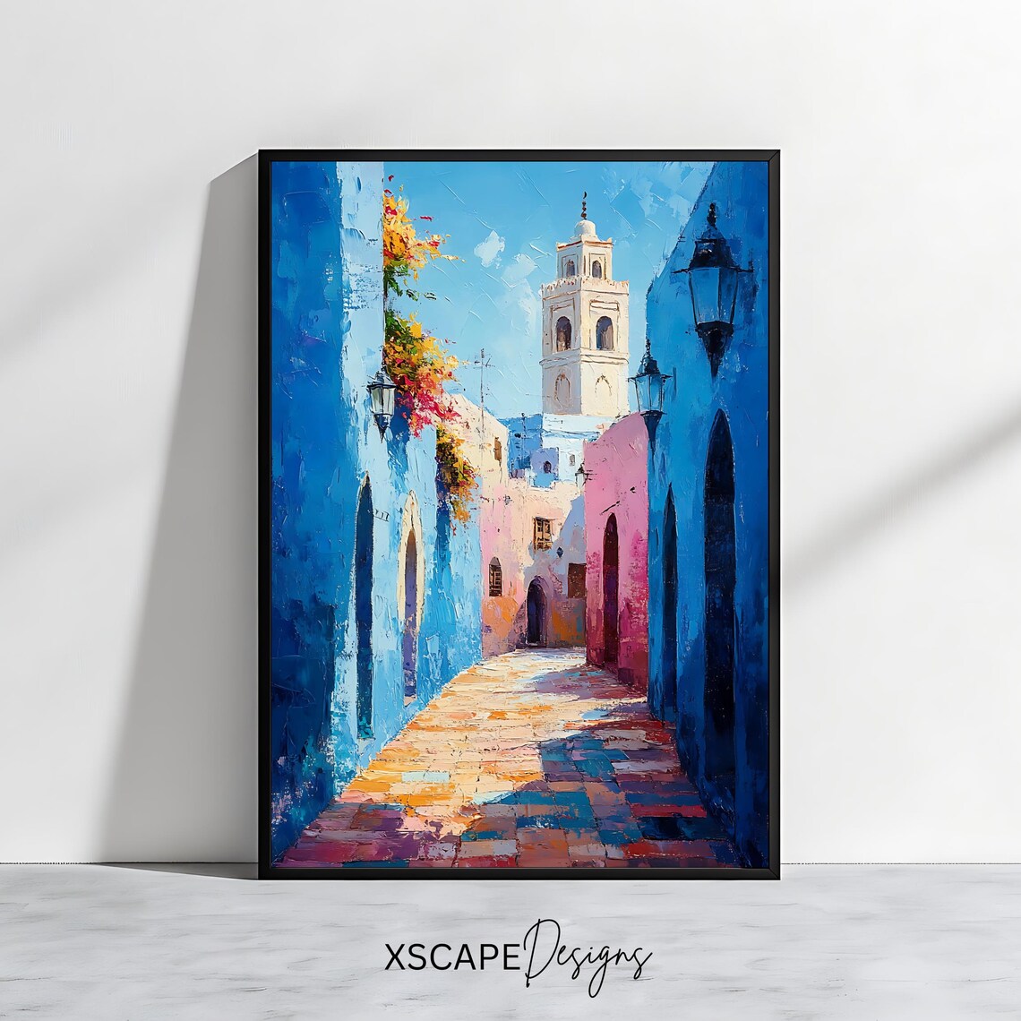 Moroccan Village Street, Islamic Decor Art Print