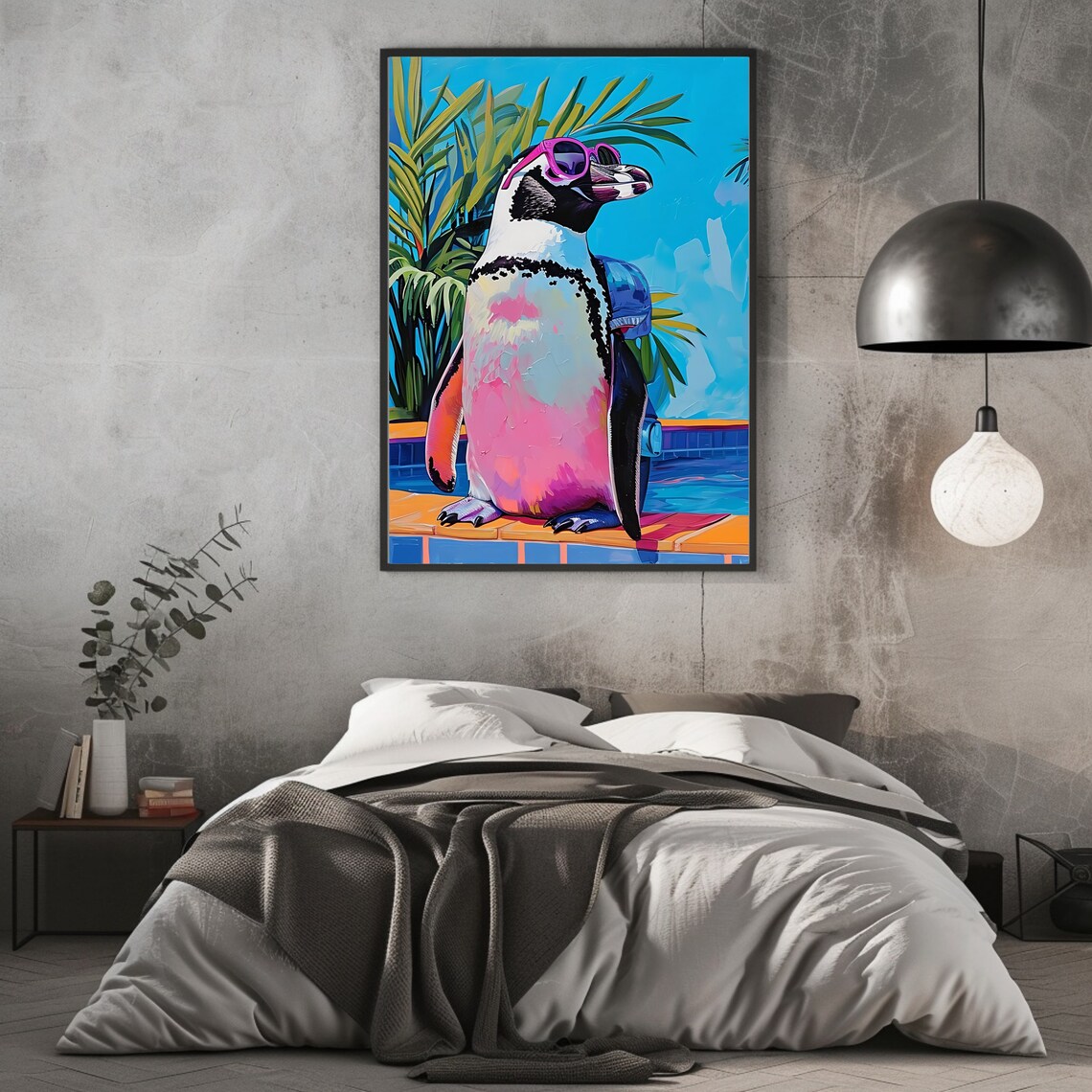 Summer Penguin Tropical Animal Art Print - Image 2