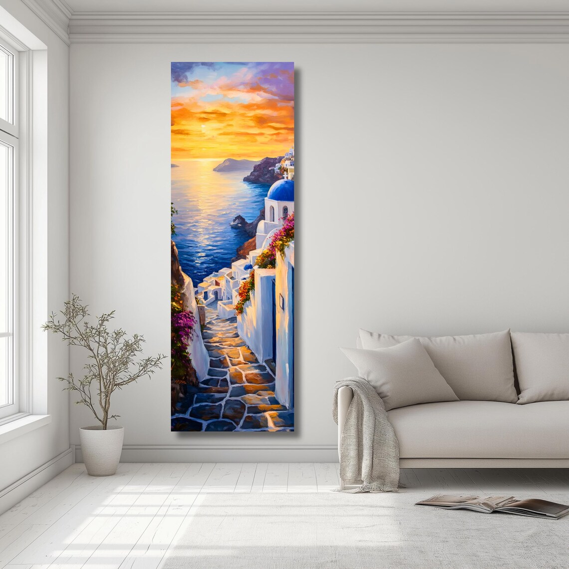 Santorini Greek Island Sunset Travel Poster - Image 2