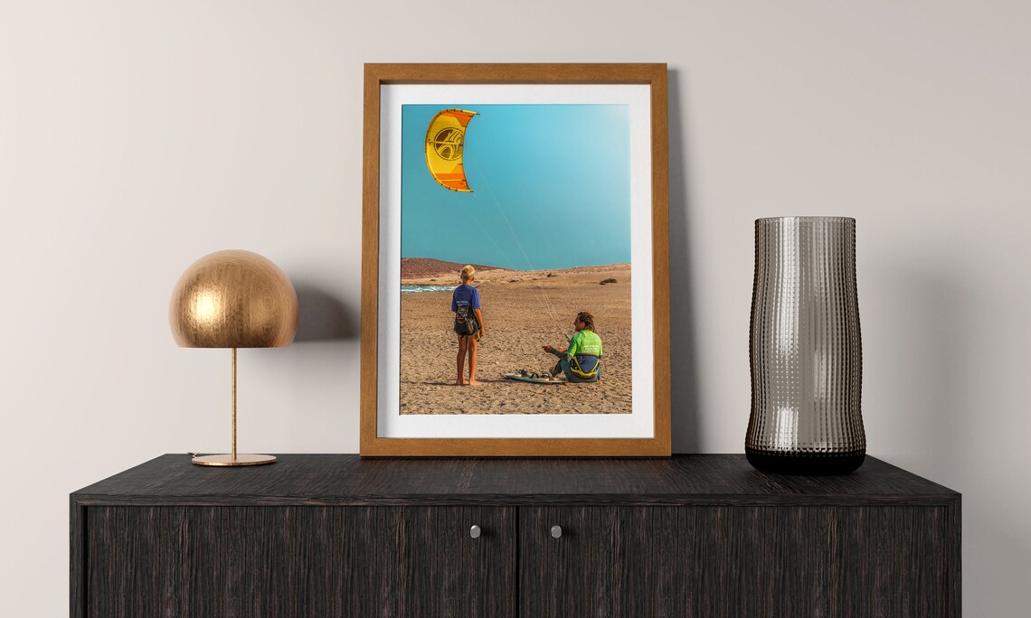 Kitesurfing Beach Lesson Photo Poster Coastal Sport Instant Download - Image 3