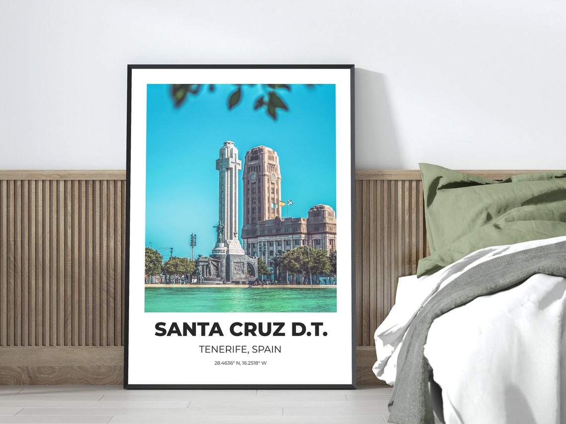 Santa Cruz de Tenerife Teal Towers Harbor Photo Print Travel Decor - Image 3