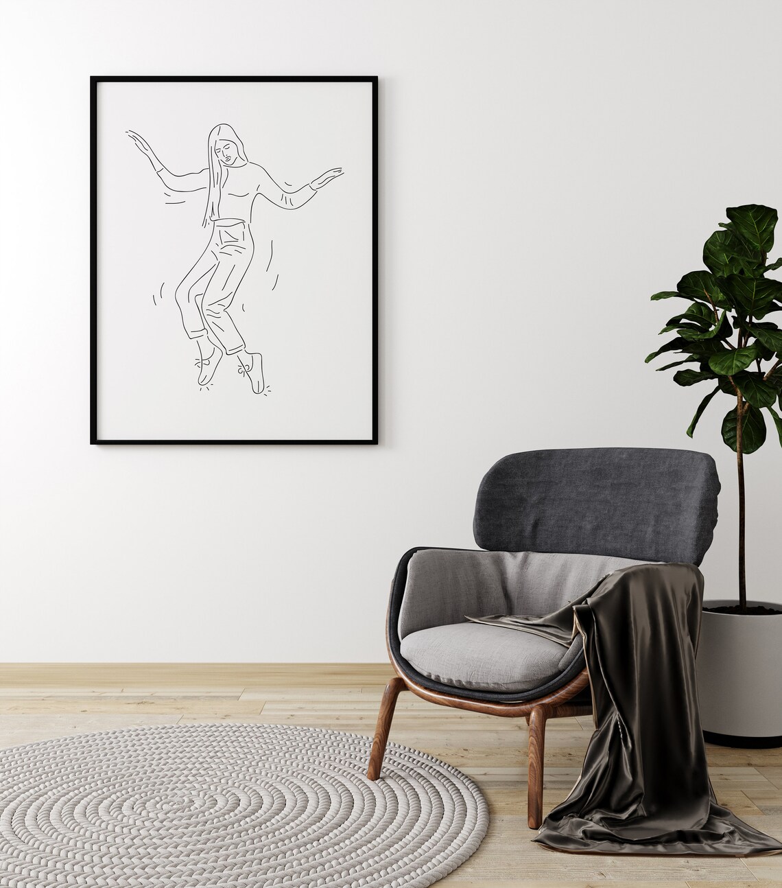 Dance Poster Line Art Woman Minimalist Art Print - Image 2