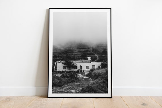 Foggy Forest Landscape Print Wall Art Black And White Photography Prints Travel Poster Tenerife Poster