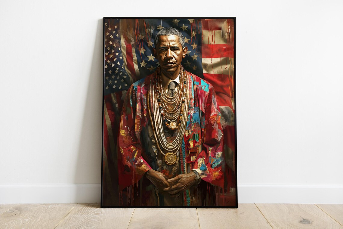 Barack Obama Oil-Painting Style Art Print - Image 3