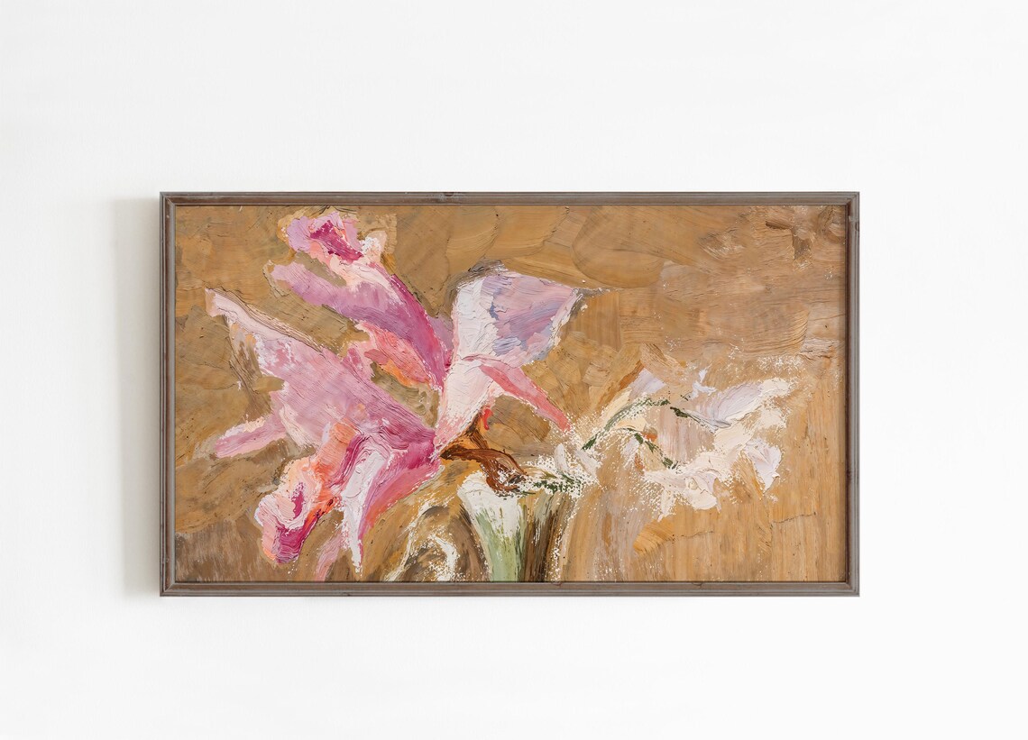 Orchid Flower Vintage Painting Art Print - Image 3