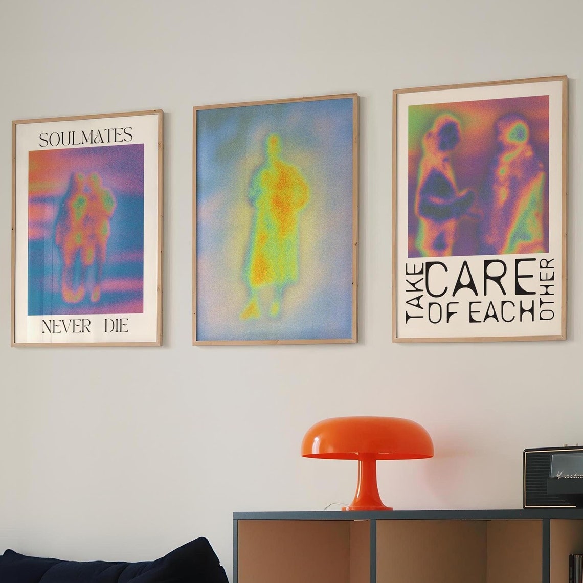 Soulmates Never Die Aura Gradient Triptych 3 Poster Gallery Set