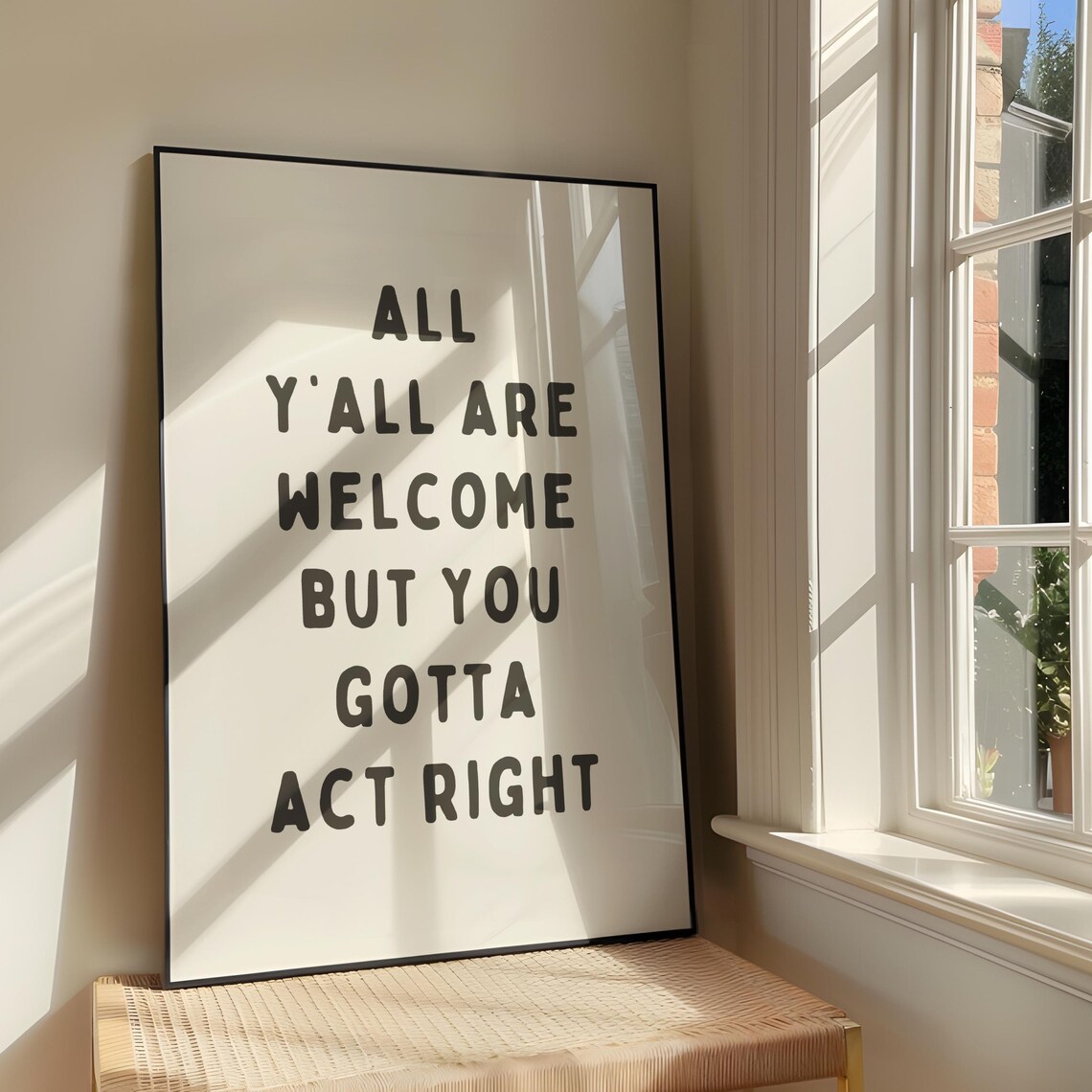 All Yall Are Welcome, Modern Western Quote Art