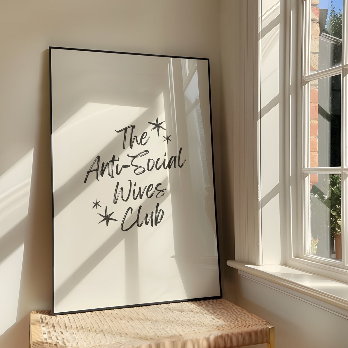 The Anti-Social Wives Club Sassy Handwritten Typography Quote Poster