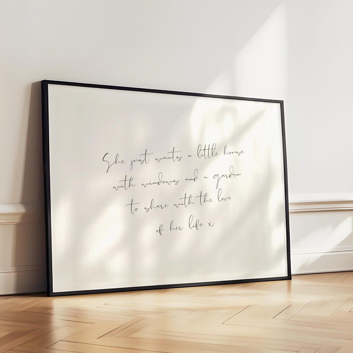 She Just Wants a Little House Handwriting Art Print