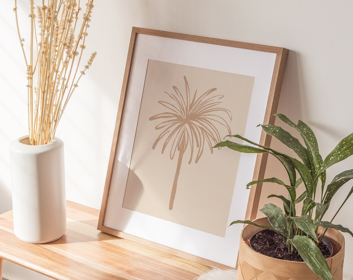 Palm Tree Minimalist Botanical Line Art Print - Image 2