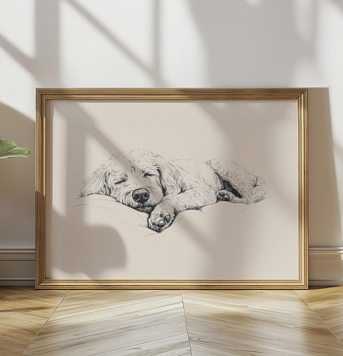 Nursery Labradoodle Vintage Poster Girls Room Art Sleeping Dog Wall Decor Boys Room Print Baby Nursery Sketch Dog Drawing Painting - Image 3
