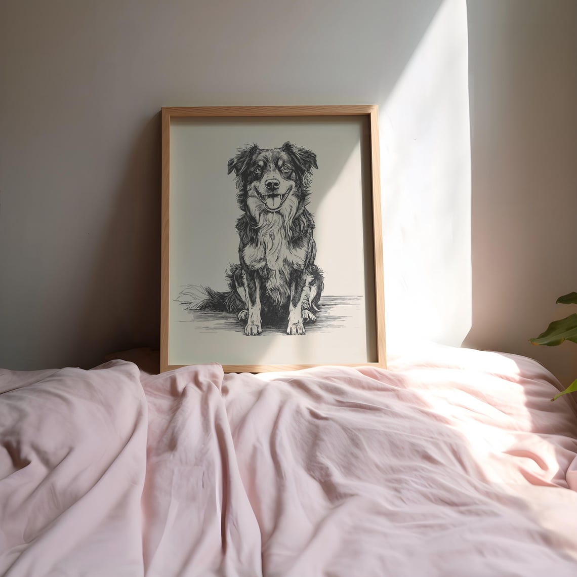 Cute Australian Shepherd Poster Dog Retro Print Dog Wall Art Antique Vintage Painting Dog Drawing Art Puppy Illustration Pet Gift Art - Image 2