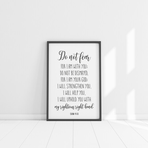 Do Not Fear Isaiah 41:10 Scripture Comforting Bible Verse Wall Art