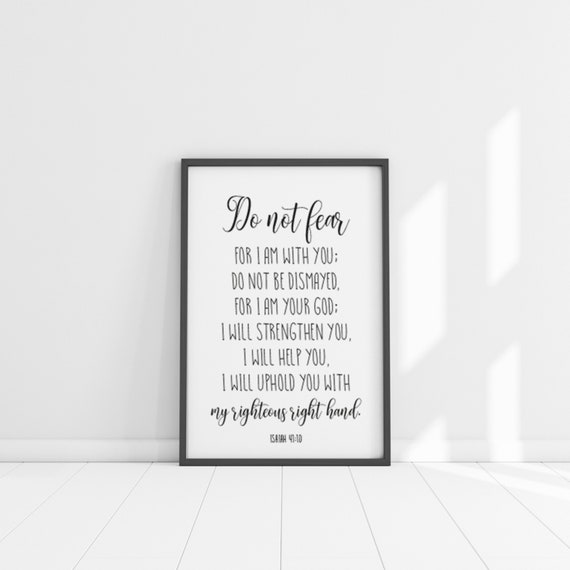 Scripture Wall Decor Do Not Fear Sign Isaiah 4110 Living Room Decor Bible Verse Sign Bible Verse Wall Decor