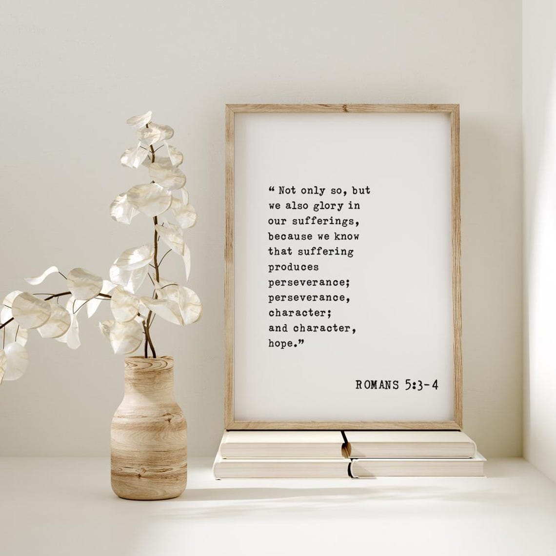 Romans 5:3-4 Scripture Verse Art, Hope - Image 2