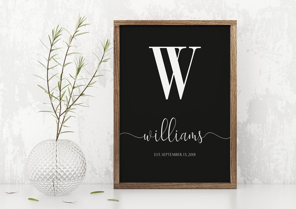 Personalized Printed Wood Family Name Sign With Established Date Last Name Sign Wood Family Sign Farmhouse Monogram Sign - Image 5