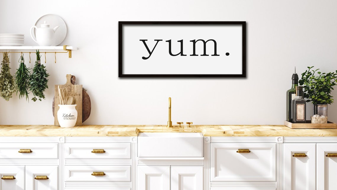Yum Kitchen Sign Farmhouse Style Dining Room Decor Kitchen Humor Breakfast Wall Art Dining Room Decor Kitchen Wall Art - Image 4