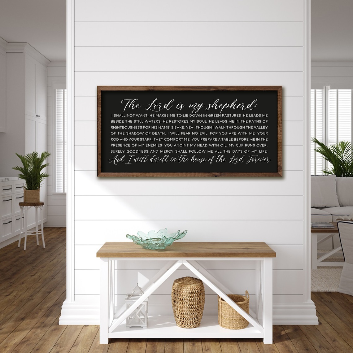 The Lord Is My Shepherd Psalm 23 Black Farmhouse Wall Poster - Image 4