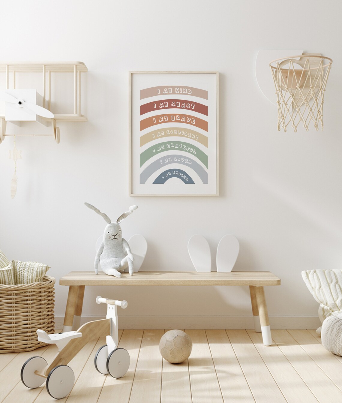 Affirmations For Kids Rainbow Affirmations Wood Sign I Am Kind Smart Loved Inspirational Nursery Decor - Image 3