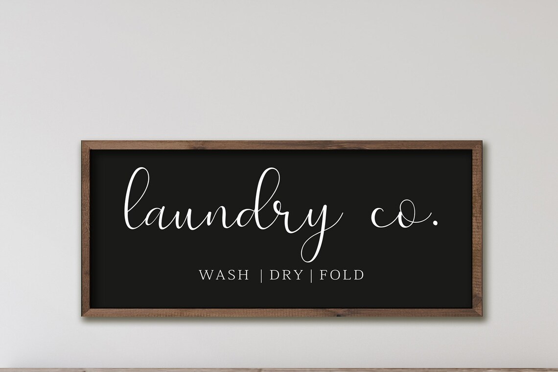 Laundry Co Wooden Sign, Minimalist Farmhouse Decor - Image 4