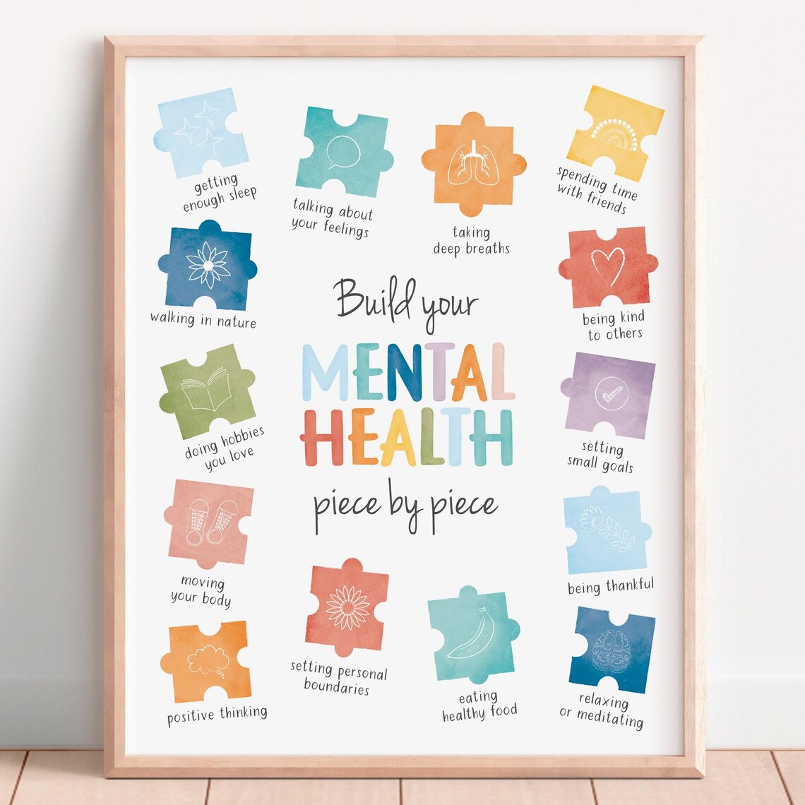 Mental Health Coping Skills Poster, Therapy Office Decor
