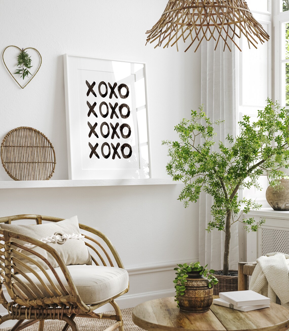 XOXO Watercolor Black Letter Valentine Love Quote Wall Print - Image 2