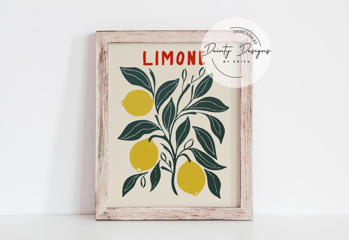 Limone Lemon Branch Poster Retro Italian Citrus Kitchen Decor - Image 4