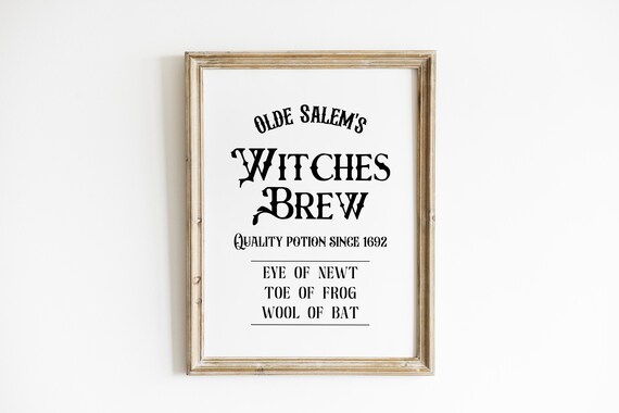 Olde Salem Witches Brew Potion Apothecary Halloween Sign Poster