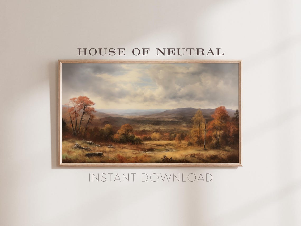 Frame Tv Art Fall Landscape Dark Moody Fall Tv Art Rustic Fall Vintage Autumn Field Autumn Fall Thanksgiving 169 Ratio Tv17 - Image 2