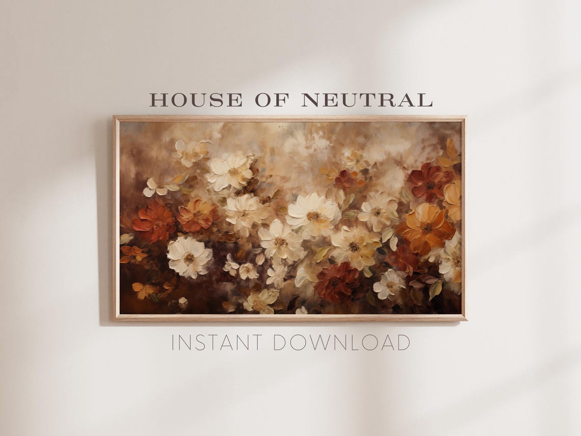 Frame Tv Art Fall Florals Dark Moody Fall Tv Art Rustic Fall Vintage Flowers Autumn Cottage Core Thanksgiving 169 Ratio Tv4 - Image 2