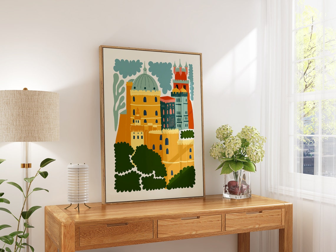 Palace Of Pena Portugal Poster Palace Of Pena Print Palace Of Pena Portugal Travel Poster Palace Of Pena Portugal Exhibition Trendy Art - Image 5