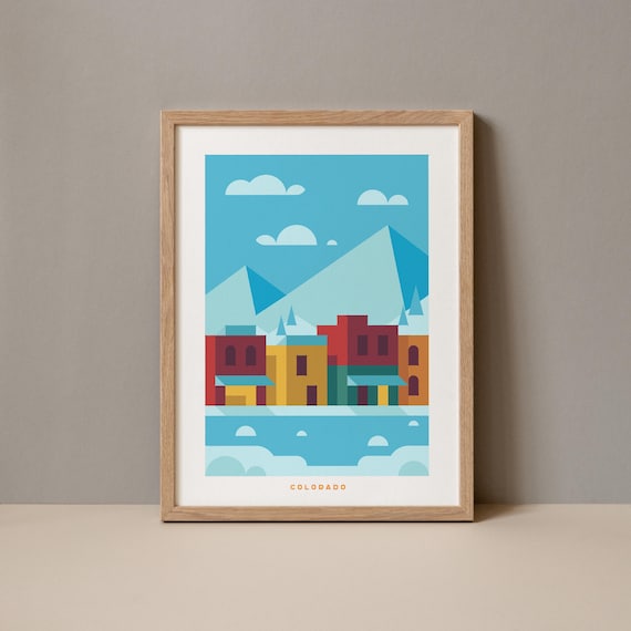 Colorado Geometric Poster Colorado Print Colorado Art Colorado Colorful Poster Colorado Travel Artwork Poster Colorado Usa