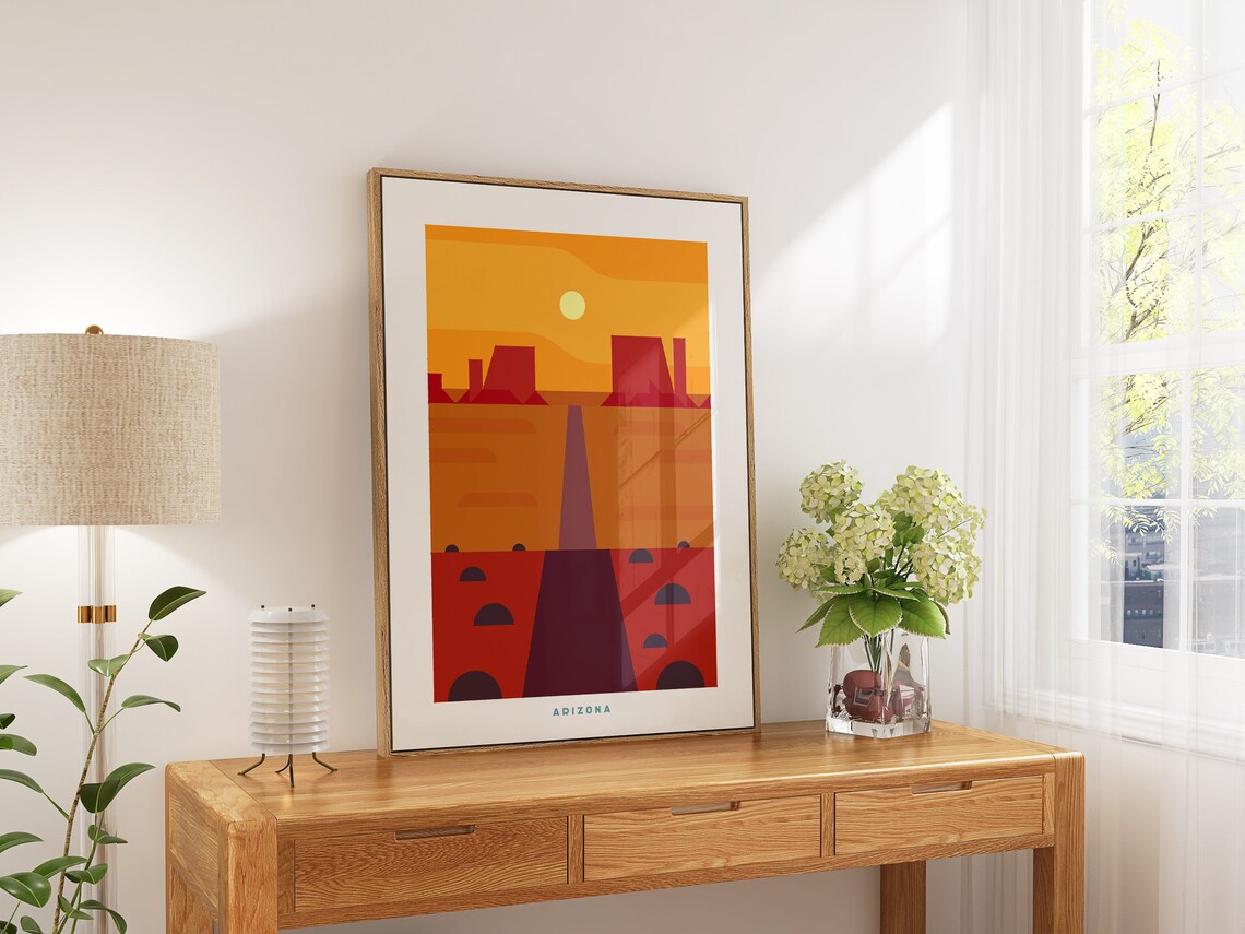 Arizona Geometric Poster Arizona Print Arizona Print Arizona Colorful Poster Arizona Travel Artwork Poster Arizona Wall Art - Image 4