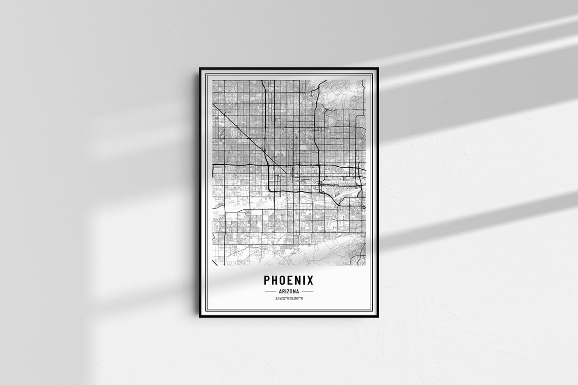 Phoenix Arizona City Map Minimalist Street Line Art Wall Poster - Image 4