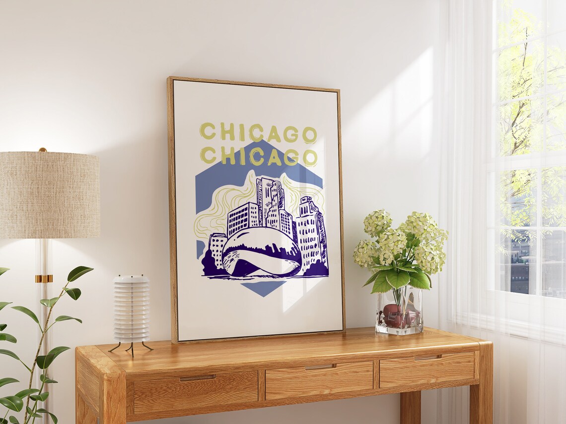 Chicago Illustration Art Print, Colorful Travel Poster - Image 5