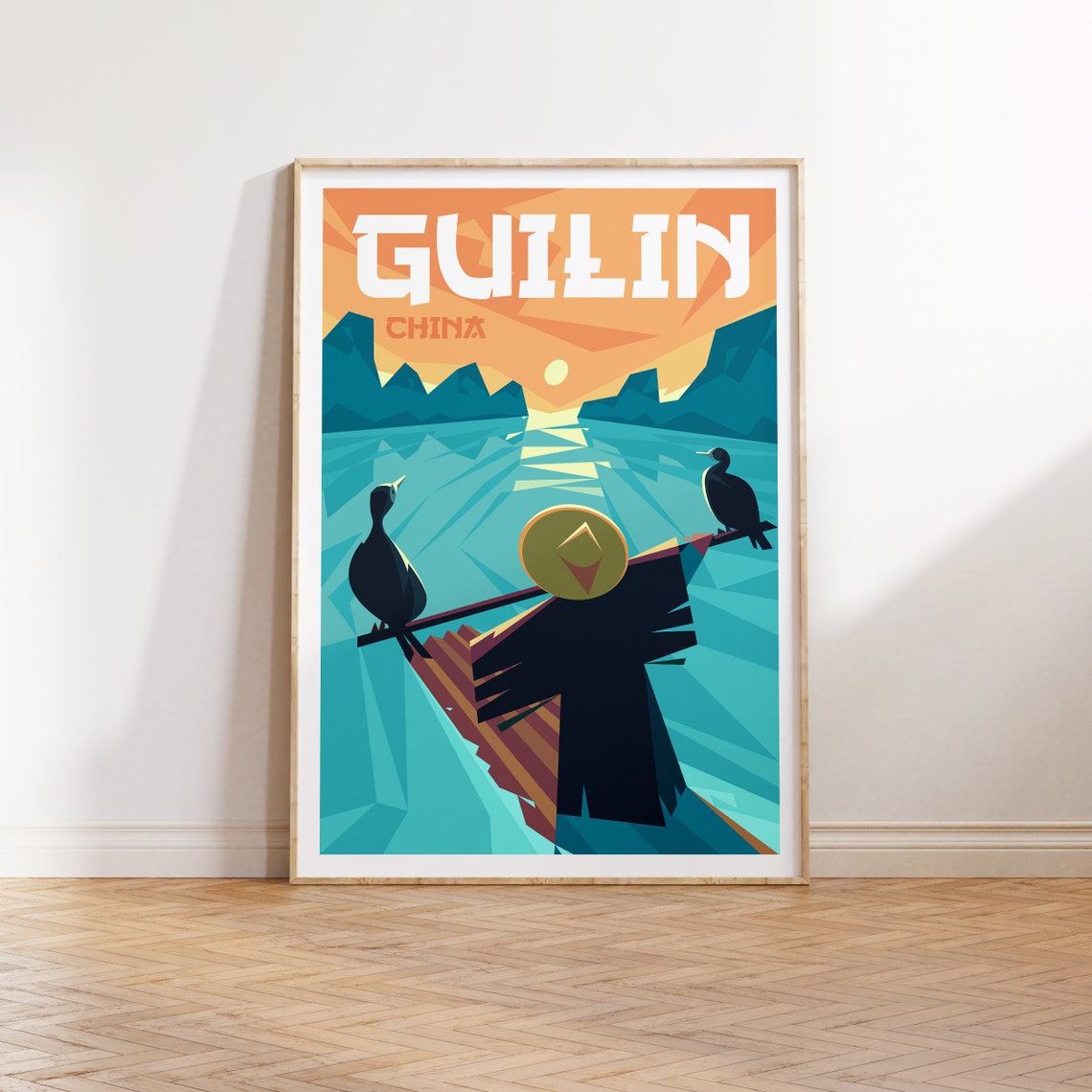 Guilin China Travel Poster Guilin China Print Guilin China Poster Guilin China Travel Gift Illustration Art Guilin China