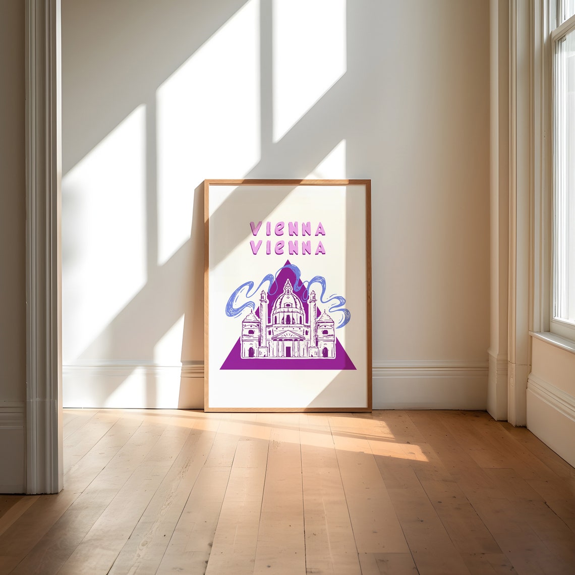 St Charles Church Vienna Austria Hand Drawn Illustration Poster - Image 3