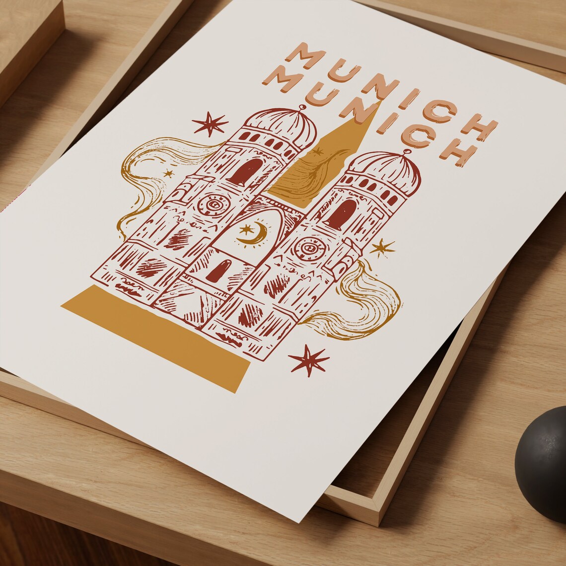 Munich Germany Illustration Art Print, Travel Poster - Image 3