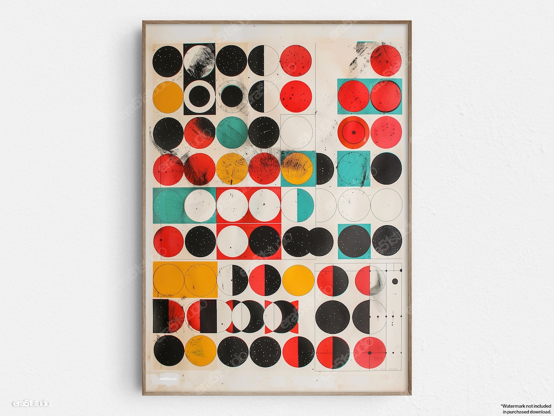 Abstract Spherical Harmony, Mid-Century Modern Art Print
